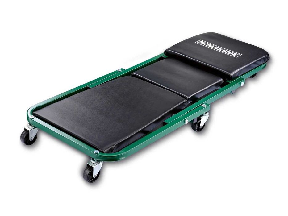 Placa  pat 2 in 1  pentru atelier auto cadru otel scaun mecanic 6 roti