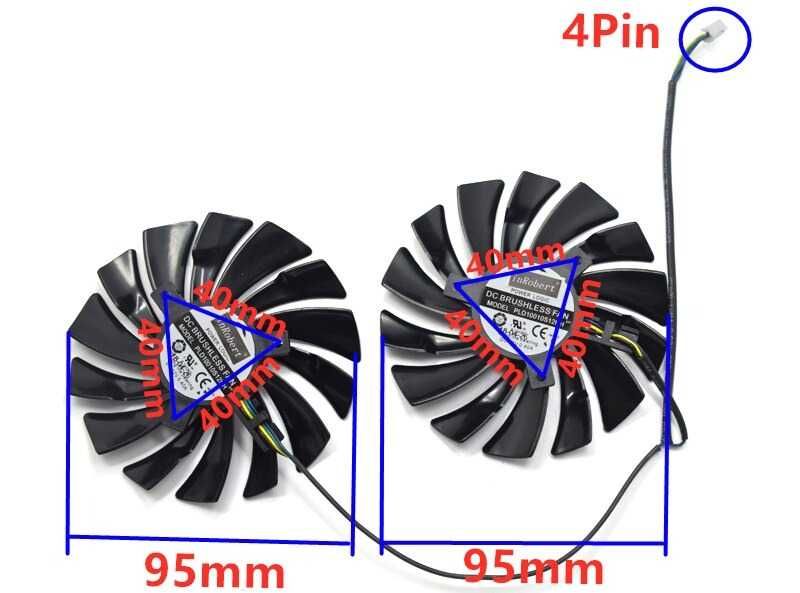 Вентилатор за видео карта MSI GTX 980 1070 ti 1060 1080 ti RX 570 580