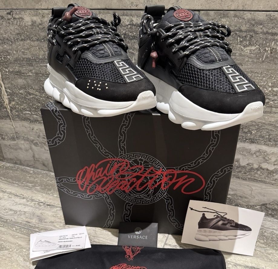 Versace Chain Reaction Alb Negru
