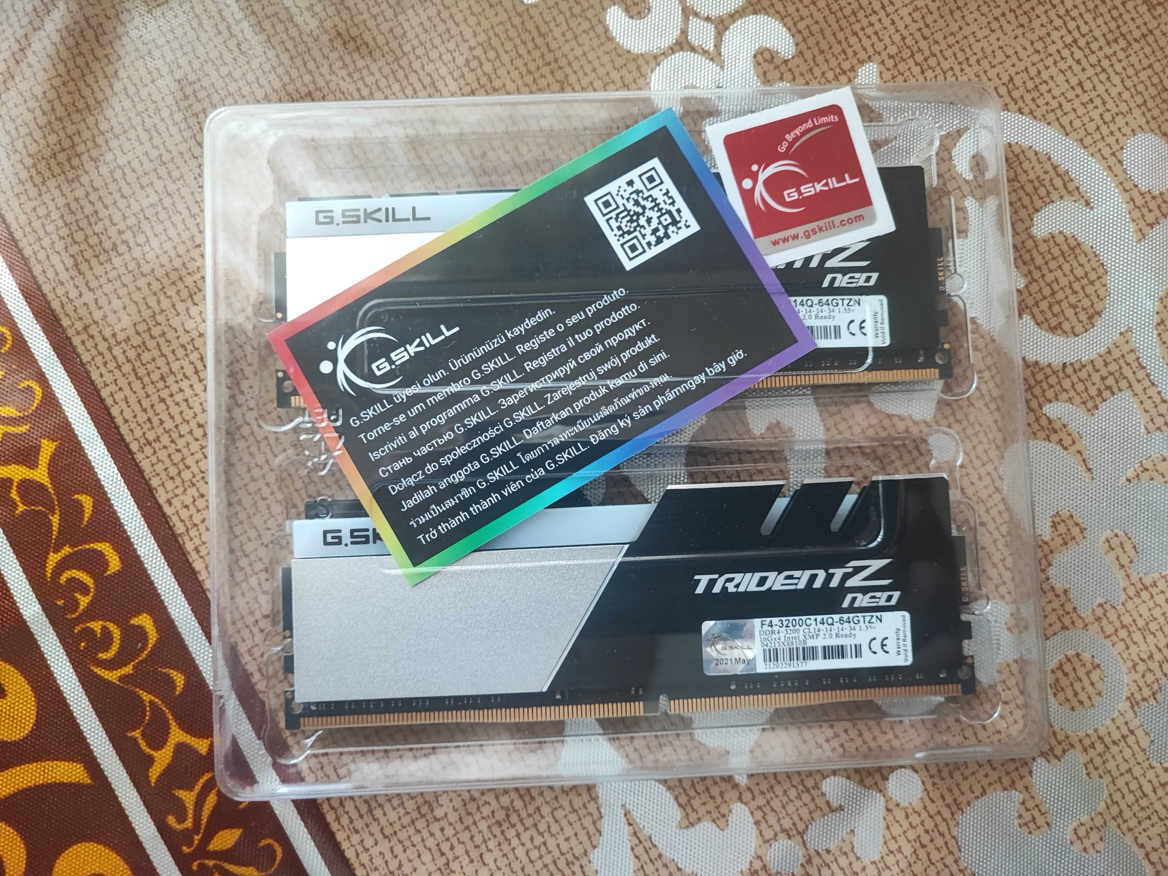 DDR4 G.Skill TRIDENT Z RGB 3200cl14 32гб.