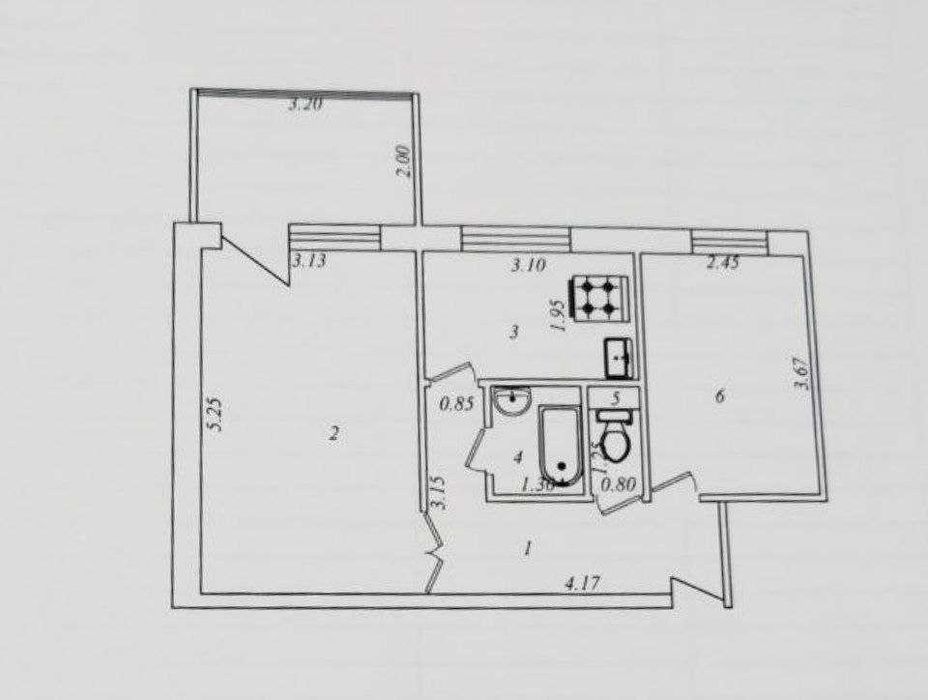2 хонали квартира, 2-каватда сотилади Коратош
