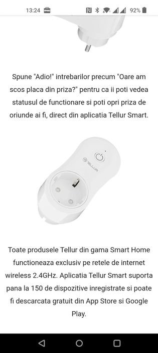 Priza smart Tellur Tuya
