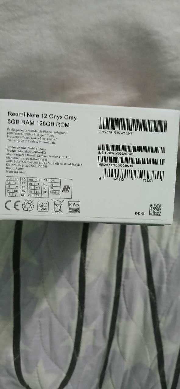 Redmi note 12 Onyx Gray