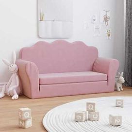 Детско розово диванче разтегателно / двуместен детски диван, канапе