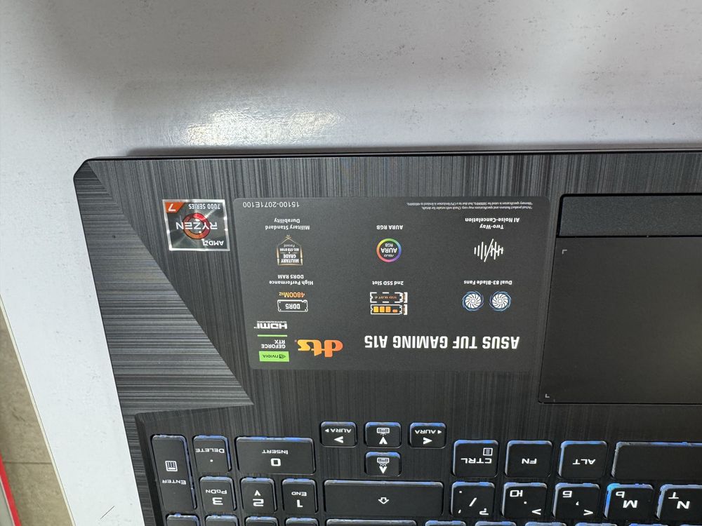 ASUS TUF GAMING A15 ryzen 7 7435HS DDR5 pashti yangi full karobka dok