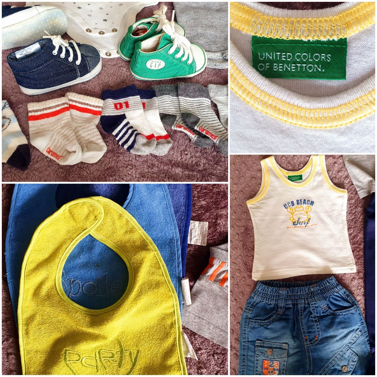 Benetton Minoti,Rach,Gap бодита,летни ромпъри,блузи ,панталони,62см