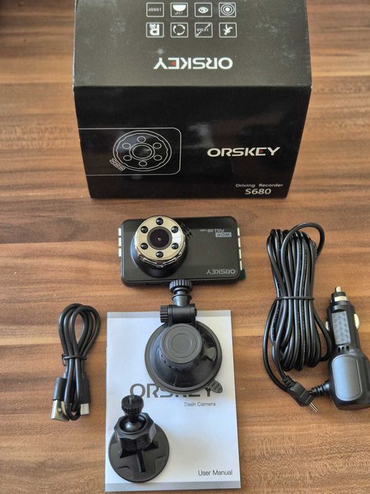 Cameră auto ORSKEY S680 Full HD cu unghi larg de 170° ecran LCD de 3,0