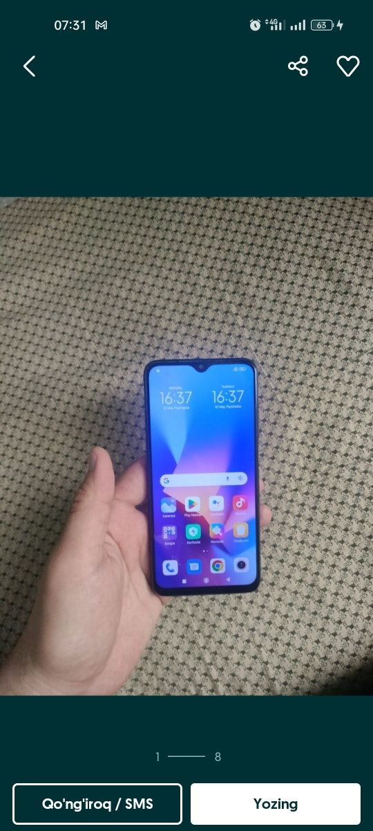 Redmi 9T 6/128 2tasi 1.500