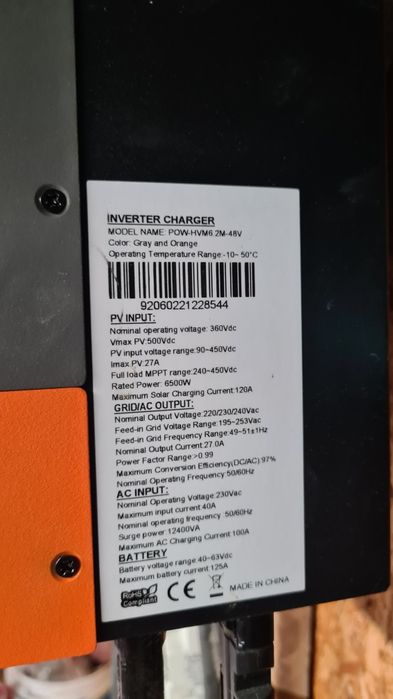 Inverter solar 48V 6.2 Kw off- grid