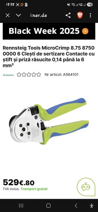 Clești de sertizare Contacte Rennsteig Tools MicroCrimp - 0,14 până la