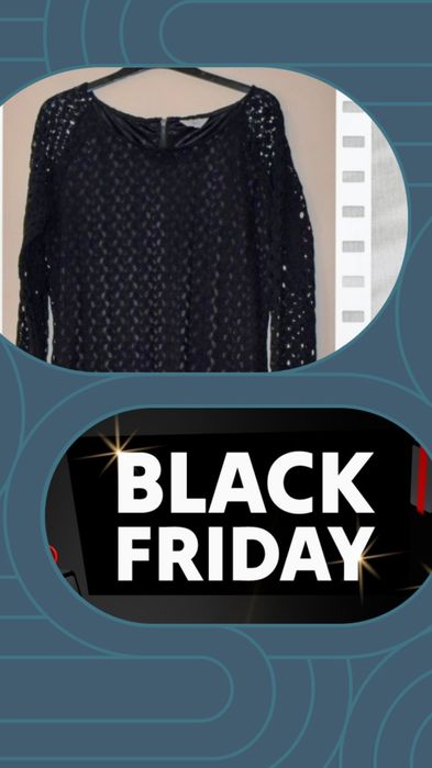 Черна  рокля-памучна дантела, с подплата