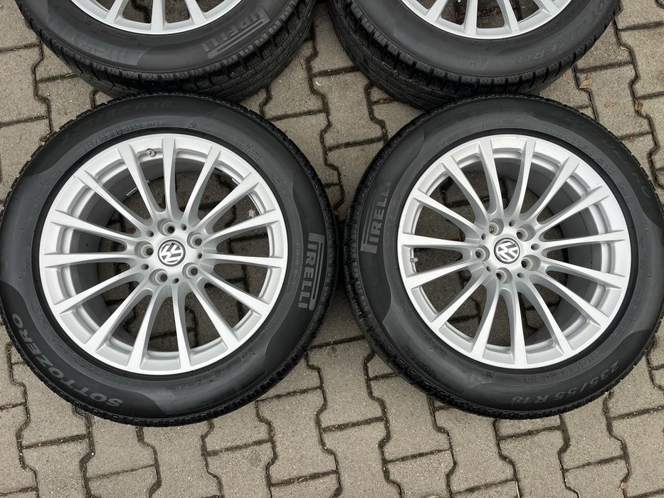 Jante 5x112mm, anvelope iarna 235/55 R18, VW Audi Seat Skoda Mercedes