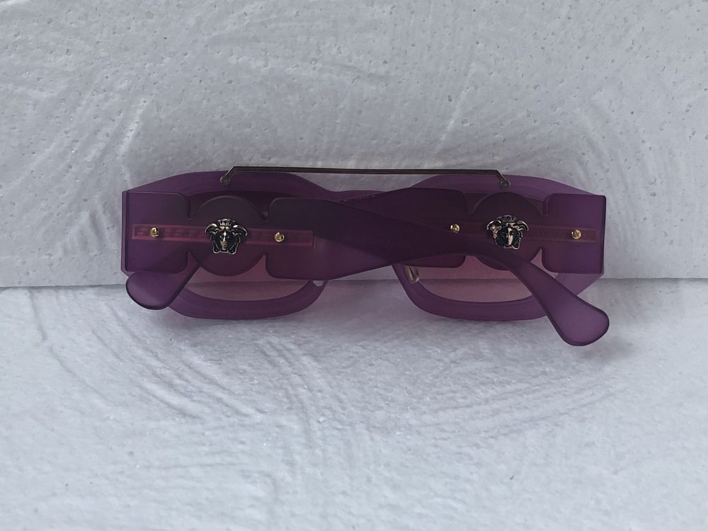 Versace Дамски слънчеви очила правоъгълни квадратни черни бели  VE 012