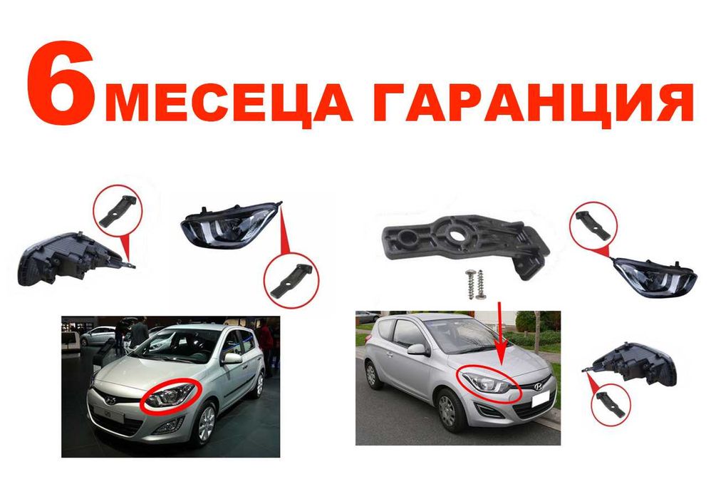 Щипки за захващане на фар Hyundai i20 MK1 Facelift (2012-2014) /Хюндай