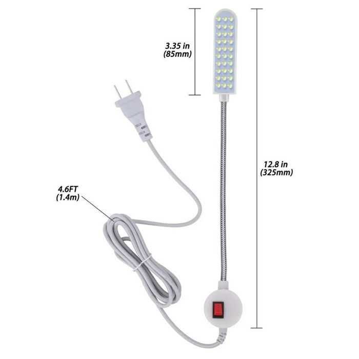Lampa cu 30 de LED-uri pentru masini de cusut sau alte utilaje.