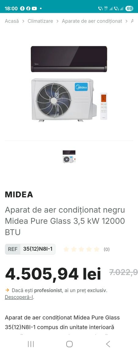 Aer condiționat negru Kaysun 12000 btu
