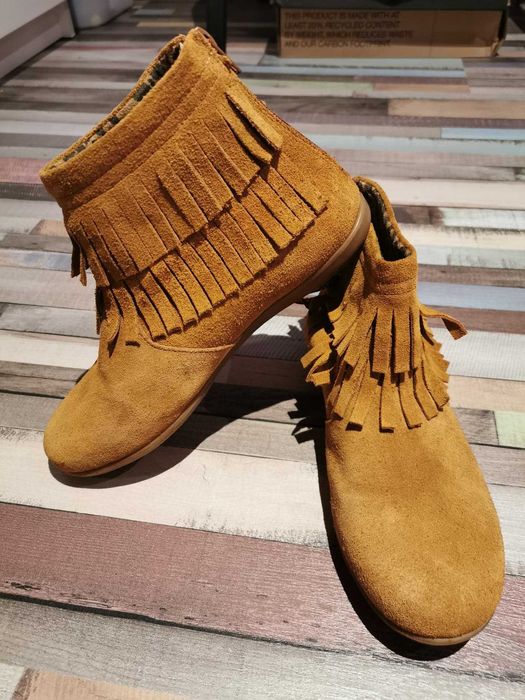 Ghete femei, maro, piele intoarsa, marime 35