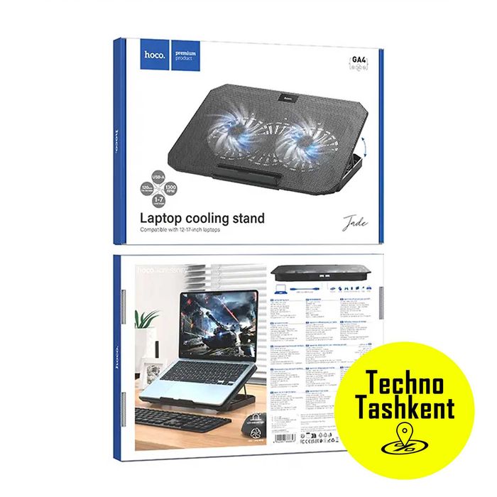 Складная подставка для ноутбука, охлаждающая, hoco, GA4, с RGB