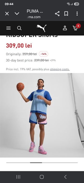 Pantaloni scurti puma x kidsuper,  mărimea M, preț 60 roni