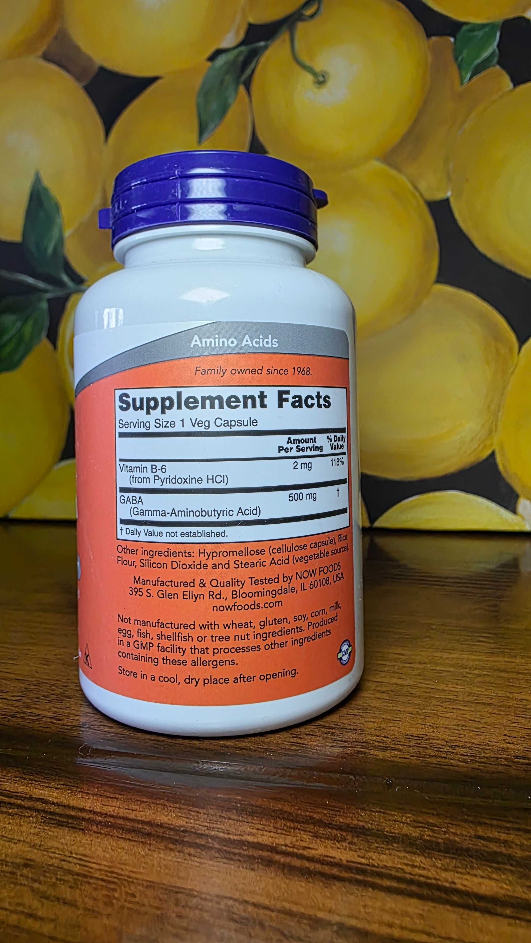 ДОСТАВКИ НЕТ Now GABA 500mg + витаминВ6 , 100шт Made in USA
