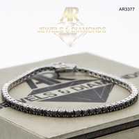 Bratara Aur Alb cu diamante negre model nou ARJEWELS(AR3377)