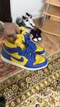 Air-Jordan 1 retro hight, OG reverse, albastru cu galben