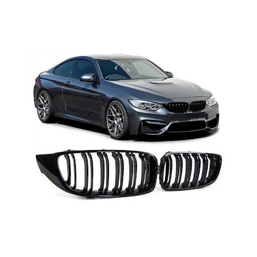 Grile duble BMW Seria 4 F32/ F33 negru lucios