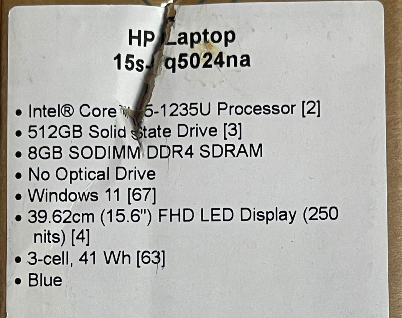 Laptop HP Full-HD i5-1235U 512 GB SSD 8GB RAM Nefolosit -A-