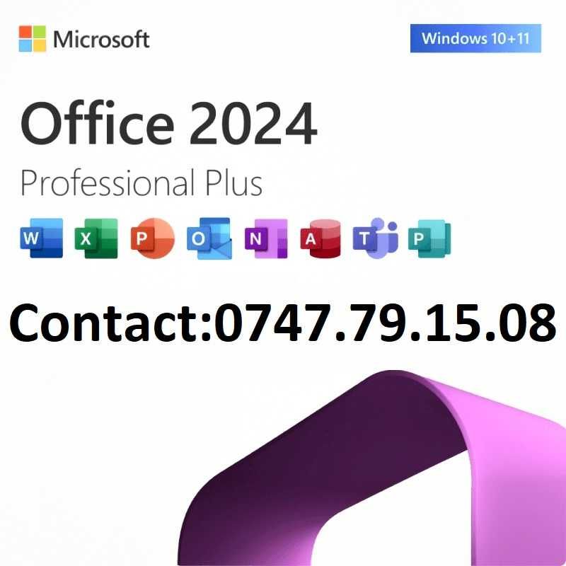 Pachet Microsoft Office 2016 2019 2021 sau 2024 licență lifetime pt PC