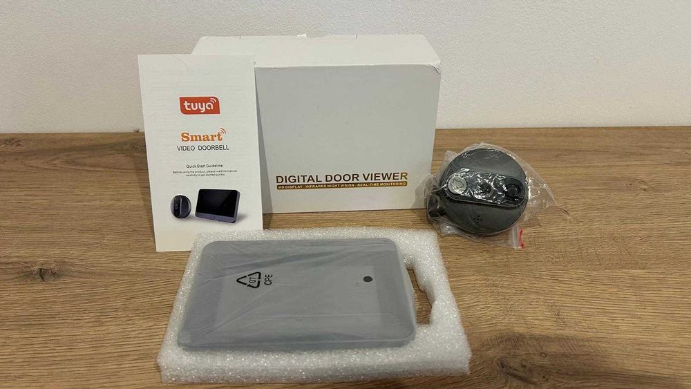 Sonerie video inteligenta wifi cu unitate interioara LCD, card 32GB