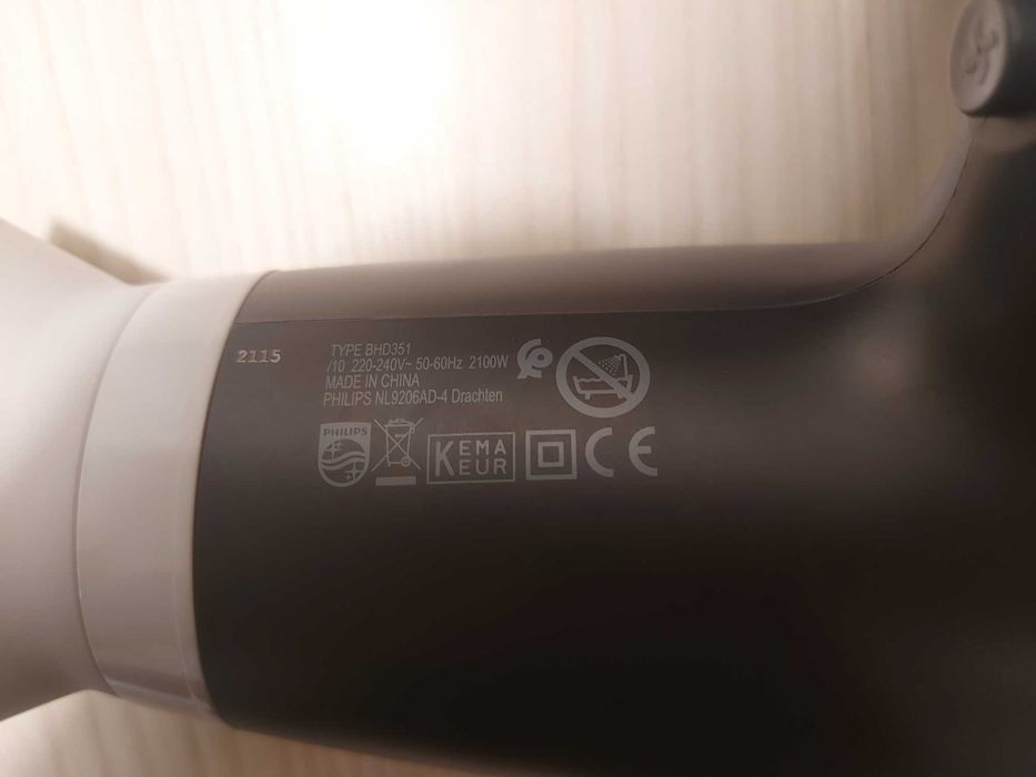 Нов Сешоар PHILIPS BHD351/10 2100W дифузер прическа коса преса маши