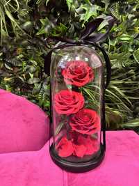 Стъкленица с вечни естествени рози
