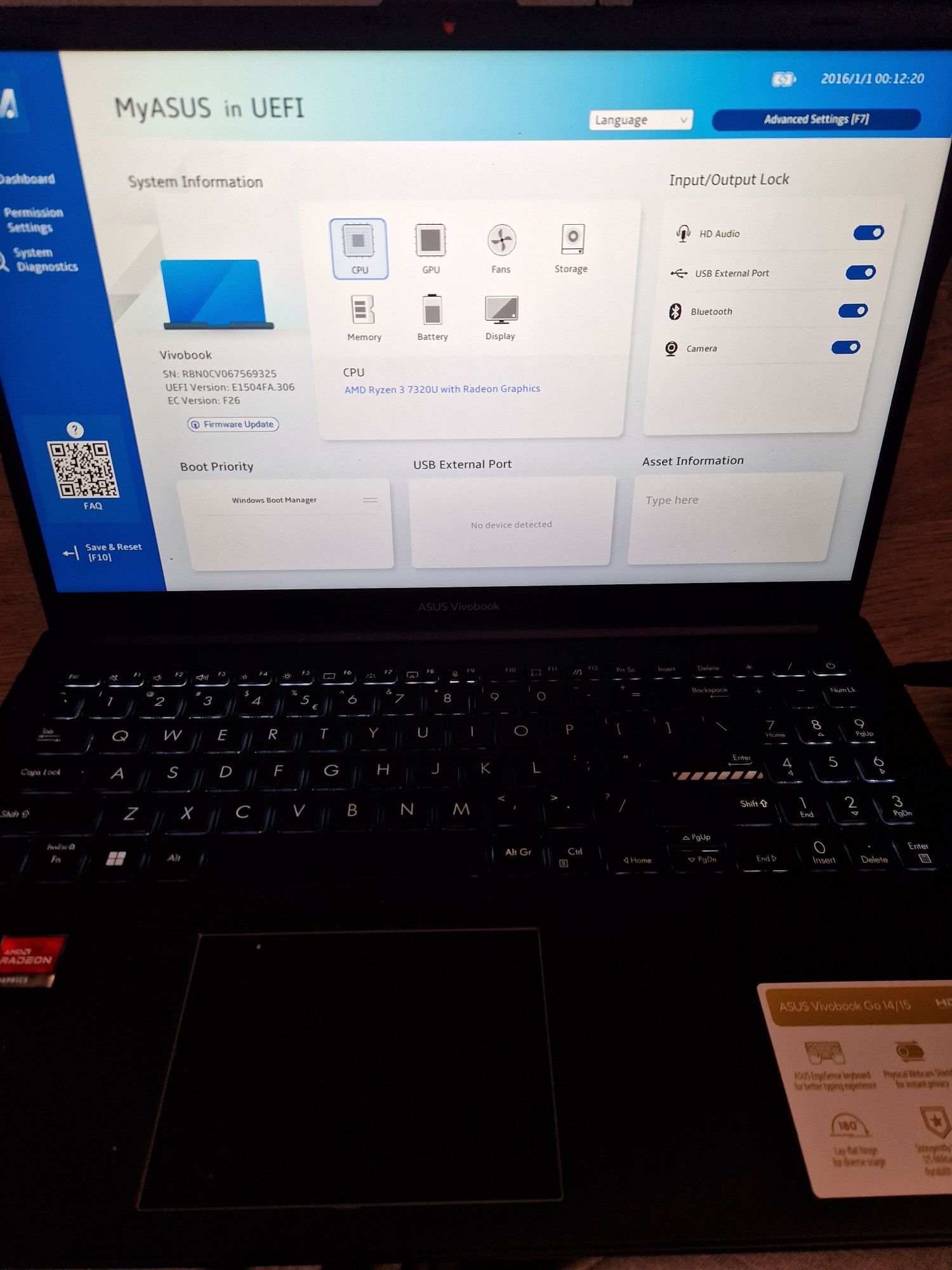 Piese Laptop ASUS Vivobook Go 15 L1504FA-BQ610