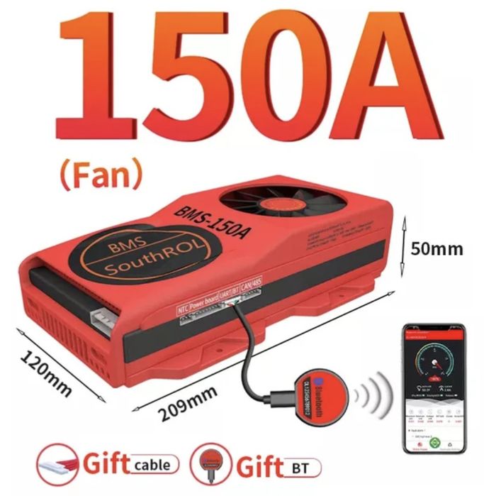 Smart BMS 3S Li-Ion 12V 150A cu răcire activă și senzor de temperatura