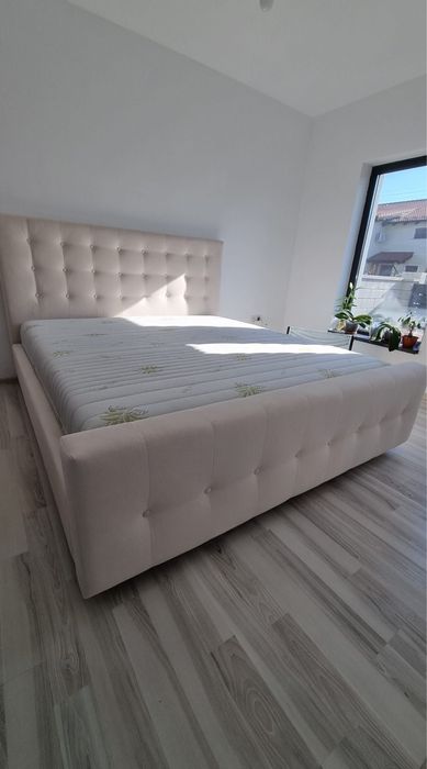 Paturi NOI tapitate rabatabile cu lada de depozitare de la 1350 lei