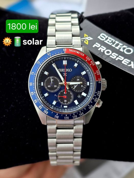 Ceas NOU Seiko Prospex Speedtimer Solar Chronograph, full set acte