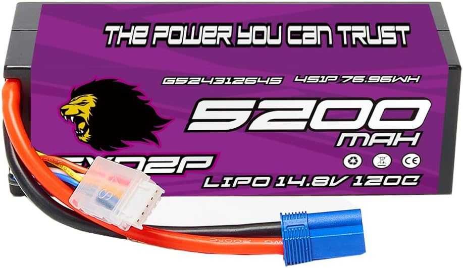 Високопроизводителна 4s литиево-йонна батерия, 2 броя, 14.8v 5200mah