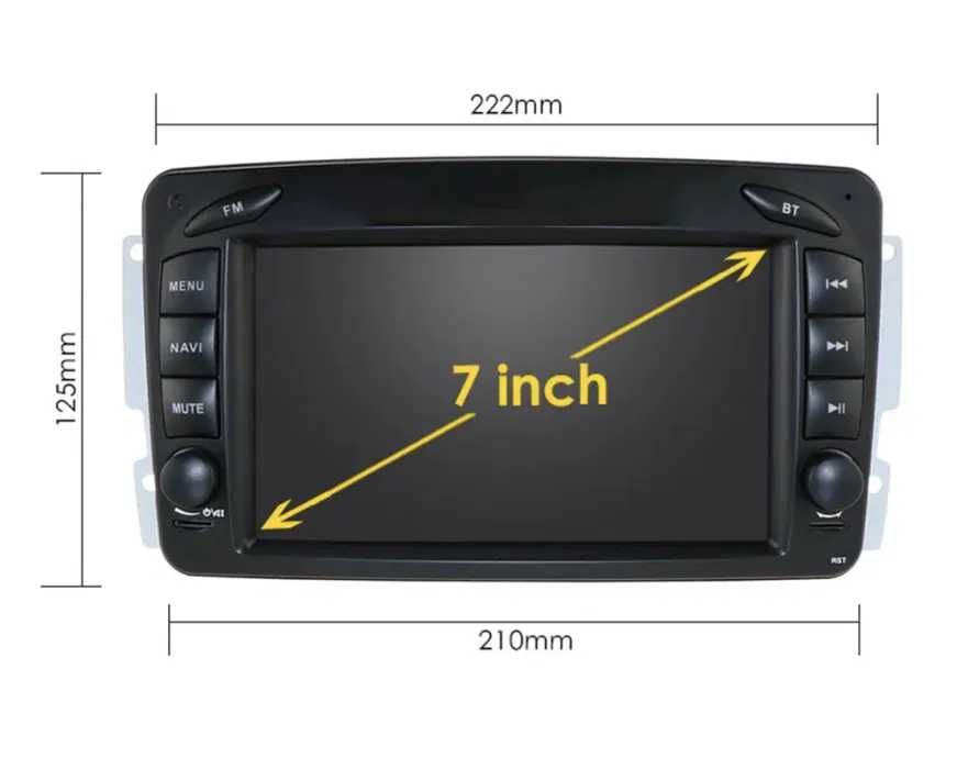 Navigatie Android Mercedes w203 w209 - WIFI, Bluetooth CARPLAY 1-8GB
