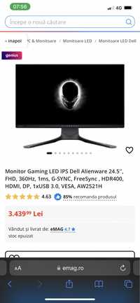 Monitor Gaming Dell Alienware 360Hz