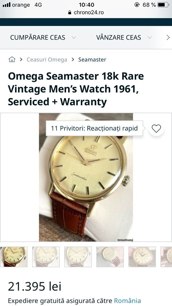 Ceas omega aur 18k