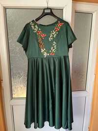 Rochie eleganta de dama marimea 50 verde smarald