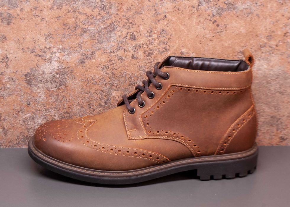 Мркови мъжки боти от естествена кожа номер 41