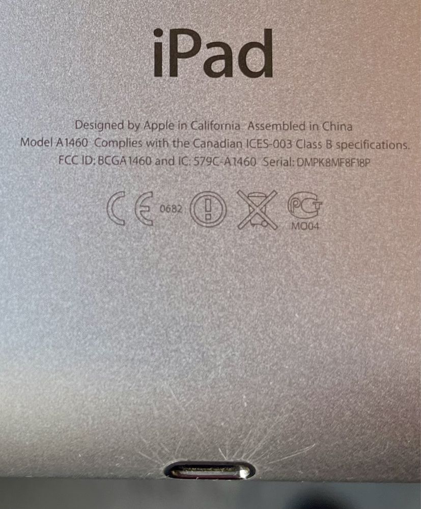 ipad model A1460