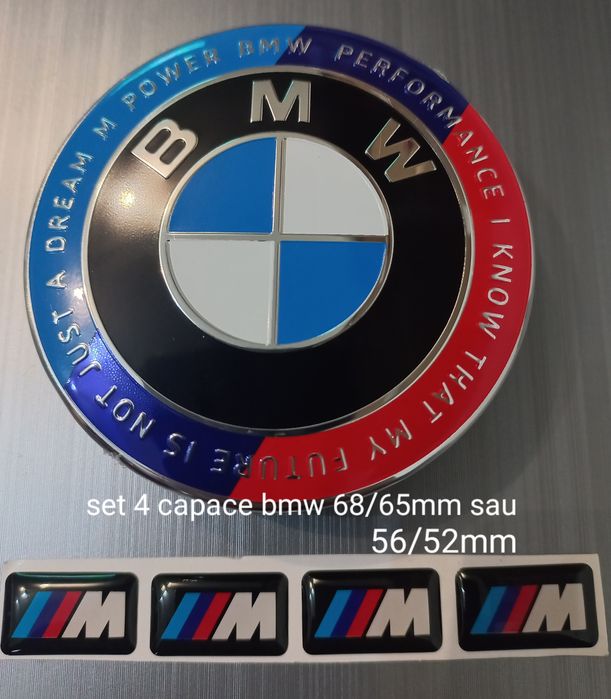Set 4 capace si stikere M pentru jante aliaj - BMW
