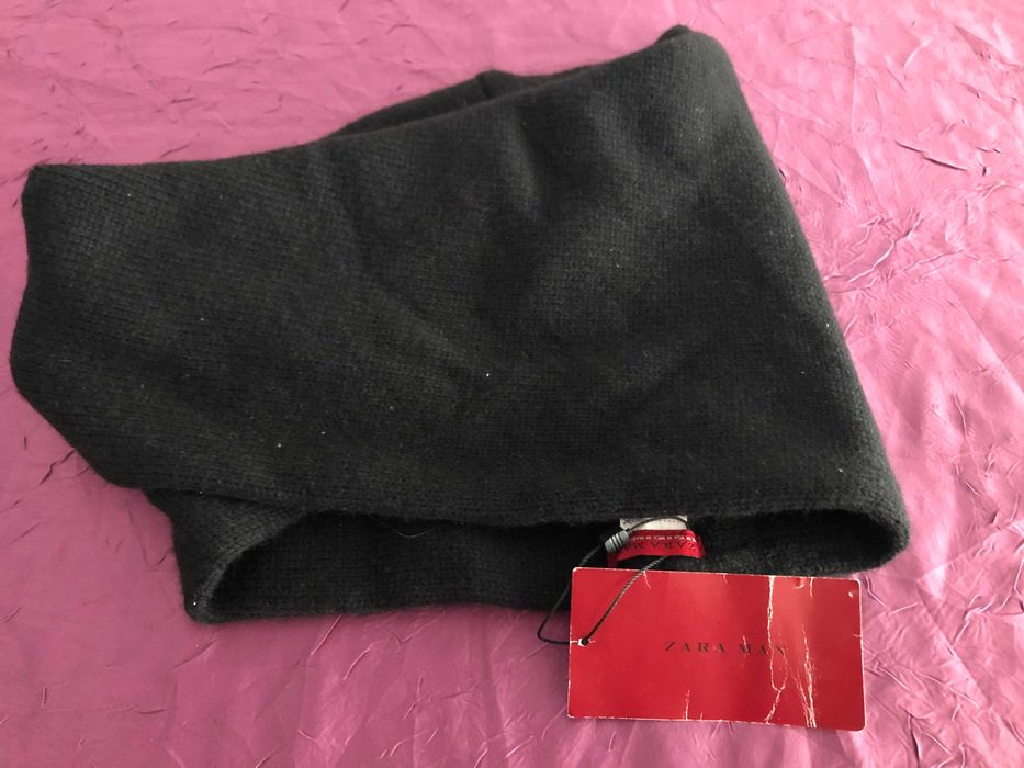 Шал Яка Зара Zara Зимен Чисто Нов Черен Аксесоар