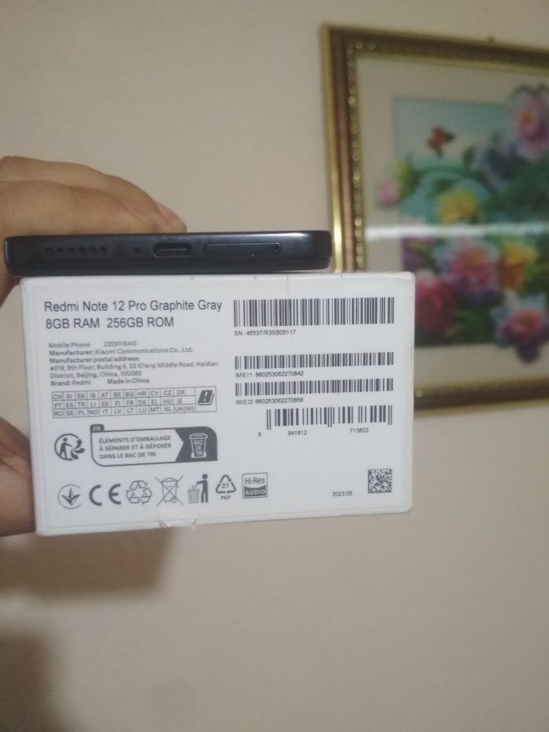 Redmi not 12 pro 8+8/256 ful karobka 1200 min kami bor srochna