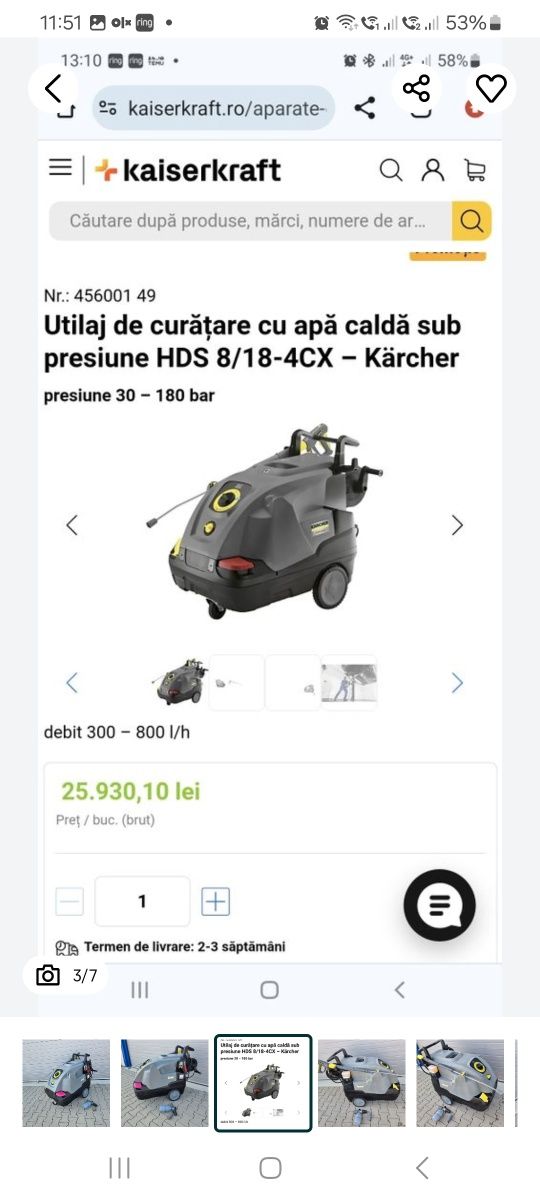 Pompă/jet de curățare cu apă caldă HDS
8/18-4C - Kärcher