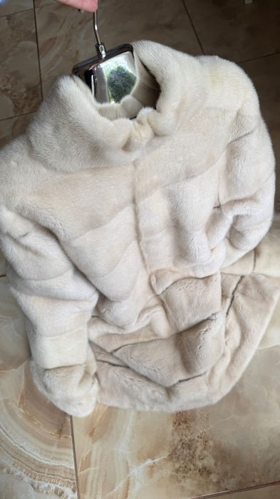 #101 Палто от норка.XL.Визон.Яке от норка.Естествена кожа с косъм.