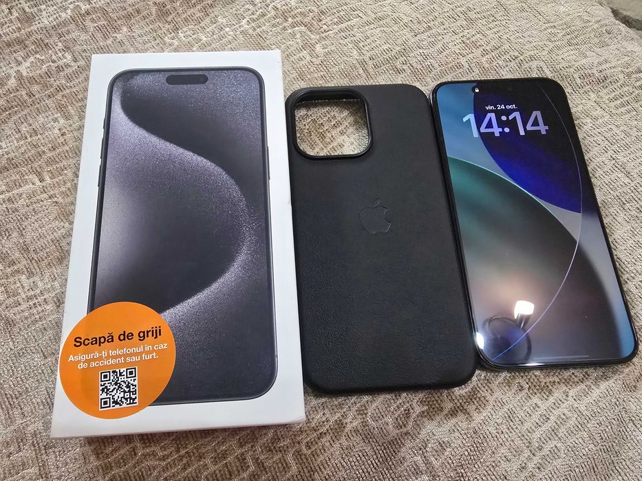 Iphone 15 pro max, full box, ca nou, 256Gb, 96% baterie, garanție vala