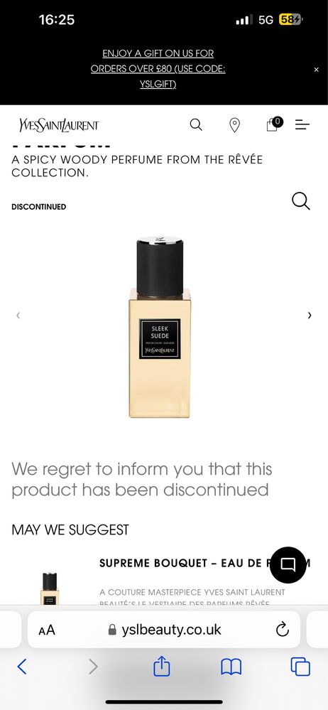 Parfum original nisa raritate  10 ml Yves Saint Laurent Sleek Suede